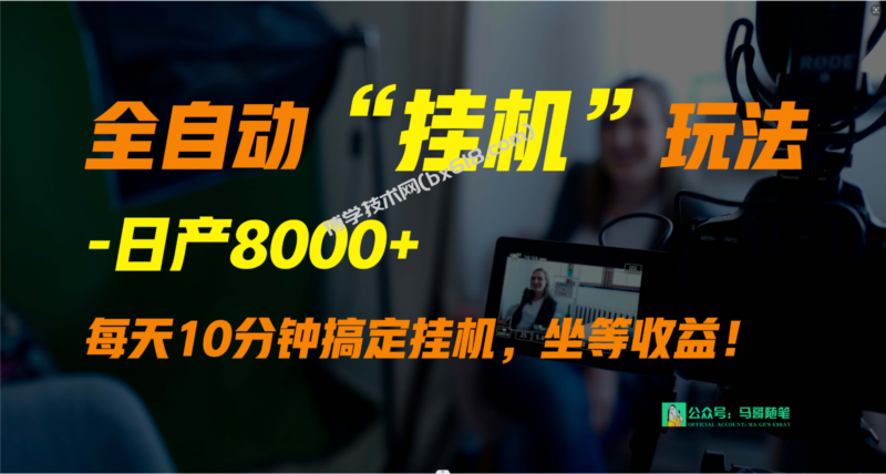 外面卖1980的全自动“挂机”玩法,实现睡后收入,日产8000+-博学技术网
