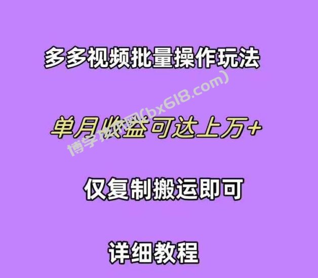 (10029期)拼多多视频带货快速过爆款选品教程 每天轻轻松松赚取三位数佣金 小白必…-博学技术网