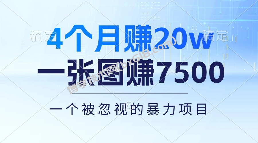 （10765期）4个月赚20万！一张图赚7500！多种变现方式，一个被忽视的暴力项目-博学技术网