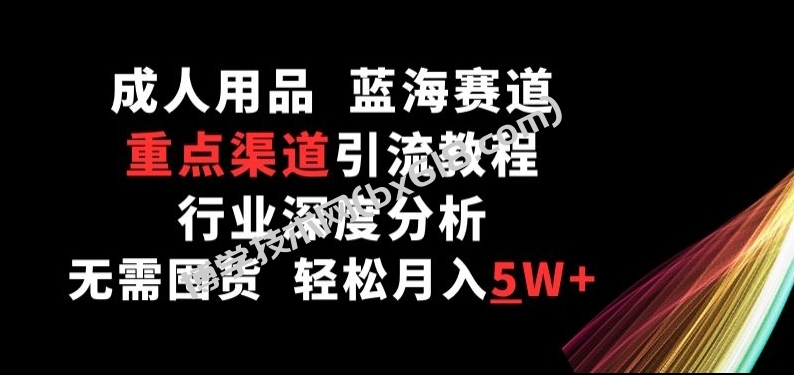 成人用品，蓝海赛道，重点渠道引流教程，行业深度分析，无需囤货，轻松月入5W+-博学技术网