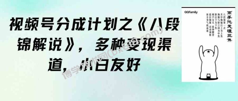 (9537期)视频号分成计划之《八段锦解说》,多种变现渠道,小白友好(教程+素材)-博学技术网