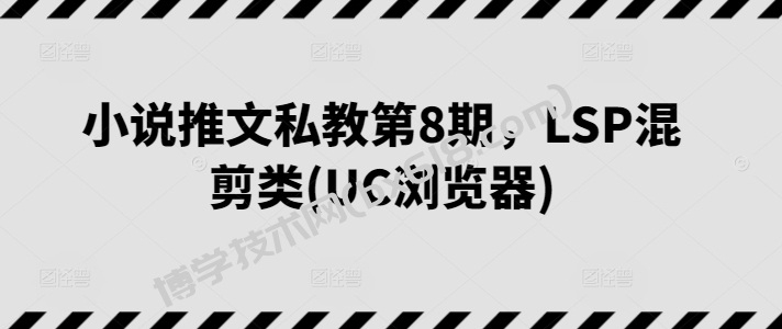 小说推文私教第8期，LSP混剪类(UC浏览器)-博学技术网