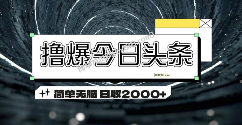 撸爆今日头条 简单无脑操作 日收2000+-博学技术网