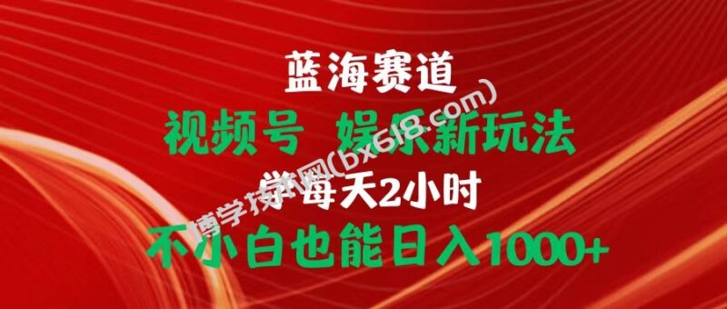 (10818期)蓝海赛道视频号 娱乐新玩法每天2小时小白也能日入1000+-博学技术网