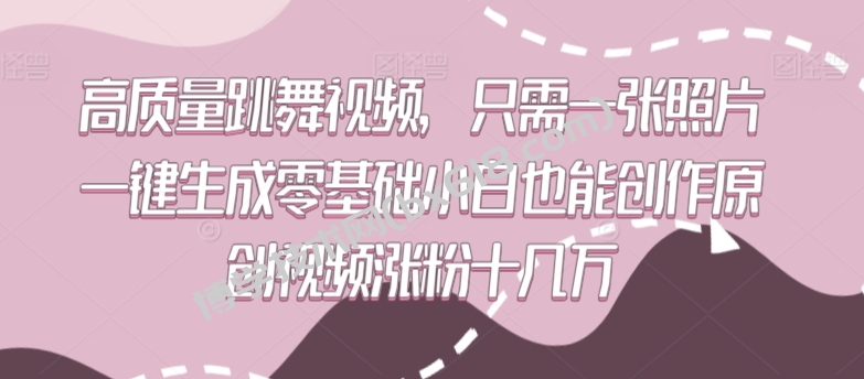 高质量跳舞视频，只需一张照片一键生成零基础小白也能创作原创视频涨粉十几万-博学技术网