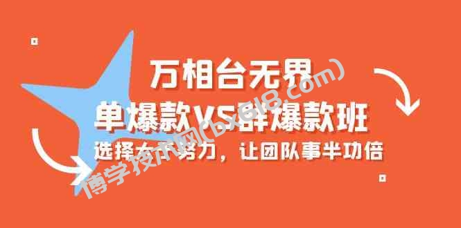 （10065期）万相台无界-单爆款VS群爆款班：选择大于努力，让团队事半功倍（16节课）-博学技术网