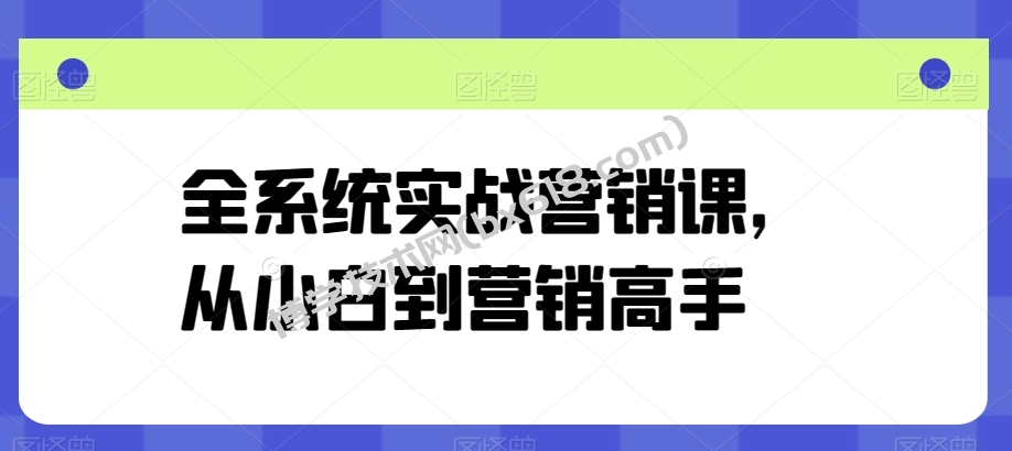 全系统实战营销课，从小白到营销高手-博学技术网