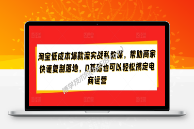 淘宝低成本爆款流实战私教课，帮助商家快速复制落地，0基础也可以轻松搞定电商运营-博学技术网