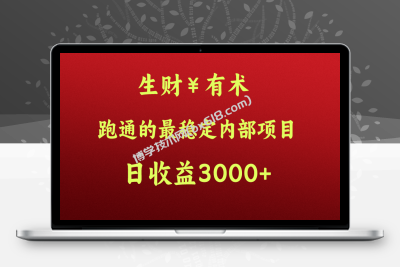 高手赚钱的秘密，生财有术跑通的最稳定内部项目，每天收益几千+，月入过N万，你不…-博学技术网