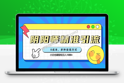 0成本阴阳师精准引流，多种变现方式，小白也能轻松日入1000+-博学技术网