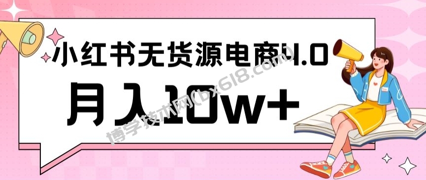 小红书新电商实战，无货源实操从0到1月入10w+联合抖音放大收益-博学技术网