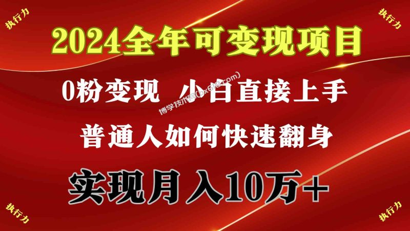 （9831期）2024 全年可变现项目，一天的收益至少2000+，上手非常快，无门槛-博学技术网