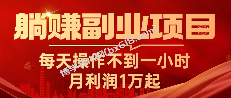 躺赚副业项目，每天操作不到一小时，月利润1万起，实战篇-博学技术网