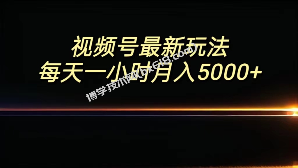 视频号最新玩法，每日一小时月入5000+-博学技术网